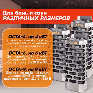 Электрическая каменка СТЭН ЭКМ 6 Octa gray 